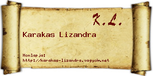 Karakas Lizandra névjegykártya
